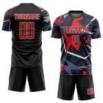Custom Soccer Jersey Sublimation Red Black White Style 2171 - Personalized Team Uniform Custom Black Red-White Sublimation