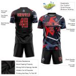 Custom Soccer Jersey Sublimation Red Black White Style 2171 - Personalized Team Uniform Custom Black Red-White Sublimation