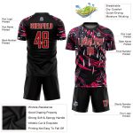 Custom Black Red White Soccer Jersey Sublimation Uniform Style 5115 Custom Black Red-White Sublimation Soccer Uniform Jersey