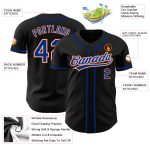 Black Royal-Orange Custom Authentic Baseball Jersey for Men and Women Custom Black Royal-Orange Authentic Baseball Jersey