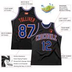 Custom Black Orange Basketball Jersey - Authentic Throwback Design Custom Black Royal-Orange Authentic Throwback Basketball