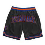 Black Royal-Orange Authentic Throwback Basketball Shorts Custom Made for Comfort and Style Custom Black Royal-Orange Authentic