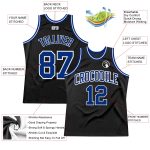 Custom Black White Authentic Throwback Basketball Jersey - Royal Design Custom Black Royal-White Authentic Throwback Basketball