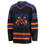 Custom Black White Orange Hockey Jersey - Personalized Team Jersey for Men and Women Custom Black Royal White-Orange Hockey