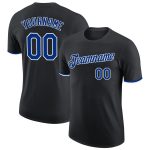 Custom Black Performance T-Shirt - Royal-White Design for Comfort and Style Custom Black Royal-White Performance T-Shirt