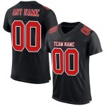 Custom Black Scarlet White Authentic Football Jersey - Mesh Design Custom Black Scarlet-White Mesh Authentic Football Jersey