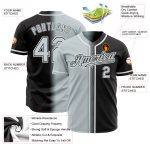 Custom Black Silver White Baseball Jersey - Authentic Fade Style Fashion Top Custom Black Silver-White Authentic Fade Fashion