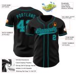 Custom Black Teal Baseball Jersey - Authentic Design for Fans and Players Custom Black Teal Authentic Baseball Jersey