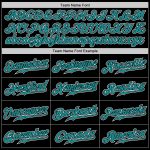 Custom Black Teal White Authentic Fade Baseball Jersey for Men - Fashion Sportswear Custom Black Teal-White Authentic Fade