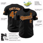 Custom Black Texas Orange White Baseball Jersey - Authentic Team Apparel Custom Black Texas Orange-White Authentic Baseball