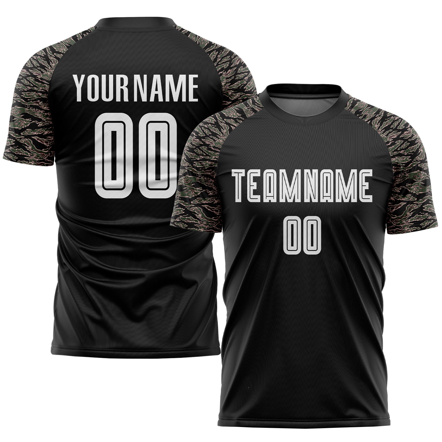 Custom Black White-Camo Sublimation Soccer Uniform Jersey Black White Camo Soccer Jersey Sublimation Custom Uniform for Teams Custom Black White-Camo Sublimation Soccer Uniform Jersey
