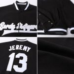 Custom Black White Cream Varsity Letterman Jacket Full-Snap Bomber for Men and Women Custom Black White-Cream Bomber Full-Snap