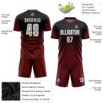 Custom Black White Crimson Sublimation Fade Soccer Jersey Uniform Fashion Custom Black White-Crimson Sublimation Fade Fashion