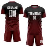 Custom Black White Crimson Sublimation Fade Soccer Jersey Uniform Fashion Custom Black White-Crimson Sublimation Fade Fashion