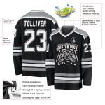 Custom Black White Gray Hockey Jersey for Men, Women, Kids - Personalized Sports Apparel Custom Black White-Gray Hockey Jersey