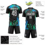 Custom Soccer Uniform Jersey - Black White Light Blue Sublimation Style 2059 Custom Black White-Light Blue Sublimation Soccer