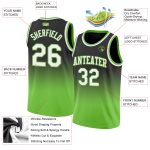 Custom Black White Neon Green Fade Basketball Jersey - Authentic Fashion Apparel Custom Black White-Neon Green Authentic