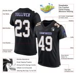 Custom Black White Old Gold Purple Mesh Authentic Football Jersey for Men Custom Black White Old Gold-Purple Mesh Authentic