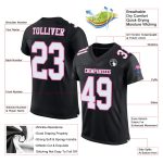Custom Black White-Pink Authentic Football Jersey - Personalized Mesh Sports Shirt Custom Black White-Pink Mesh Authentic