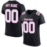 Custom Black White-Pink Authentic Football Jersey - Personalized Mesh Sports Shirt Custom Black White-Pink Mesh Authentic