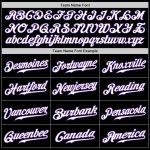 Custom Black White Pinstripe Baseball Jersey - White Purple Authentic Style 8614 Custom Black White Pinstripe White-Purple