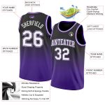 Custom Fade Basketball Jersey - Authentic Black White Purple Fashion Design Custom Black White-Purple Authentic Fade Fashion