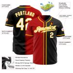 Custom Fade Baseball Jersey - Black White Red Gold Authentic Fashion Style Custom Black White Red-Gold Authentic Fade Fashion