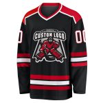Custom Black Red White Hockey Jersey - Personalized Ice Sportswear Custom Black White-Red Hockey Jersey
