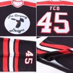 Custom Black Red White Hockey Jersey - Personalized Ice Sportswear Custom Black White-Red Hockey Jersey