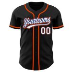 Custom Baseball Jersey | Black White Royal-Orange Authentic Design Custom Black White Royal-Orange Authentic Baseball Jersey