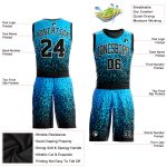 Custom Basketball Jersey Suit - Blue Black White Round Neck Sublimation Design Custom Blue Black-White Round Neck Sublimation