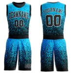 Custom Basketball Jersey Suit - Blue Black White Round Neck Sublimation Design Custom Blue Black-White Round Neck Sublimation