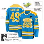 Custom Blue Gold White Hockey Jersey for Fans - Personalized Sportswear Custom Blue Gold-White Hockey Jersey