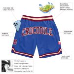 Custom Basketball Shorts Blue Maroon Cream Authentic Throwback Style Custom Blue Maroon-Cream Authentic Throwback Basketball