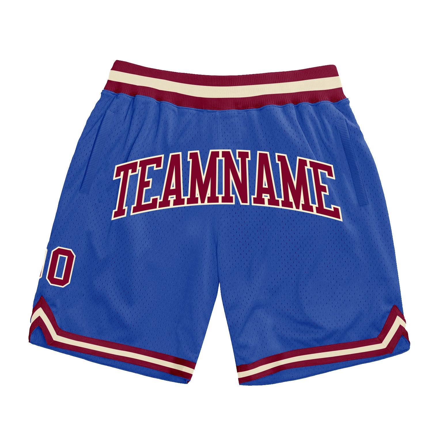 Custom Blue Maroon-Cream Authentic Throwback Basketball Shorts Custom Basketball Shorts Blue Maroon Cream Authentic Throwback Style Custom Blue Maroon-Cream Authentic Throwback Basketball