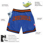 Custom Authentic Throwback Basketball Shorts - Blue Orange Black Design Custom Blue Orange-Black Authentic Throwback Basketball