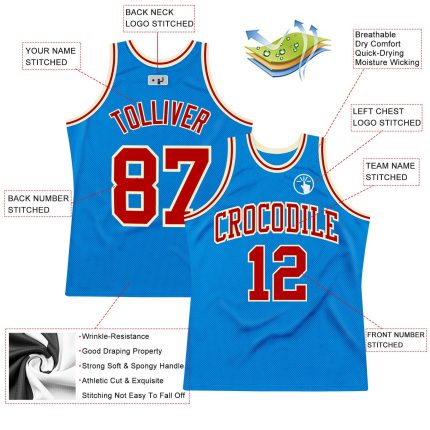Custom Blue Red Cream Basketball Jersey for Authentic Throwback Style Custom Blue Red-Cream Authentic Throwback Basketball