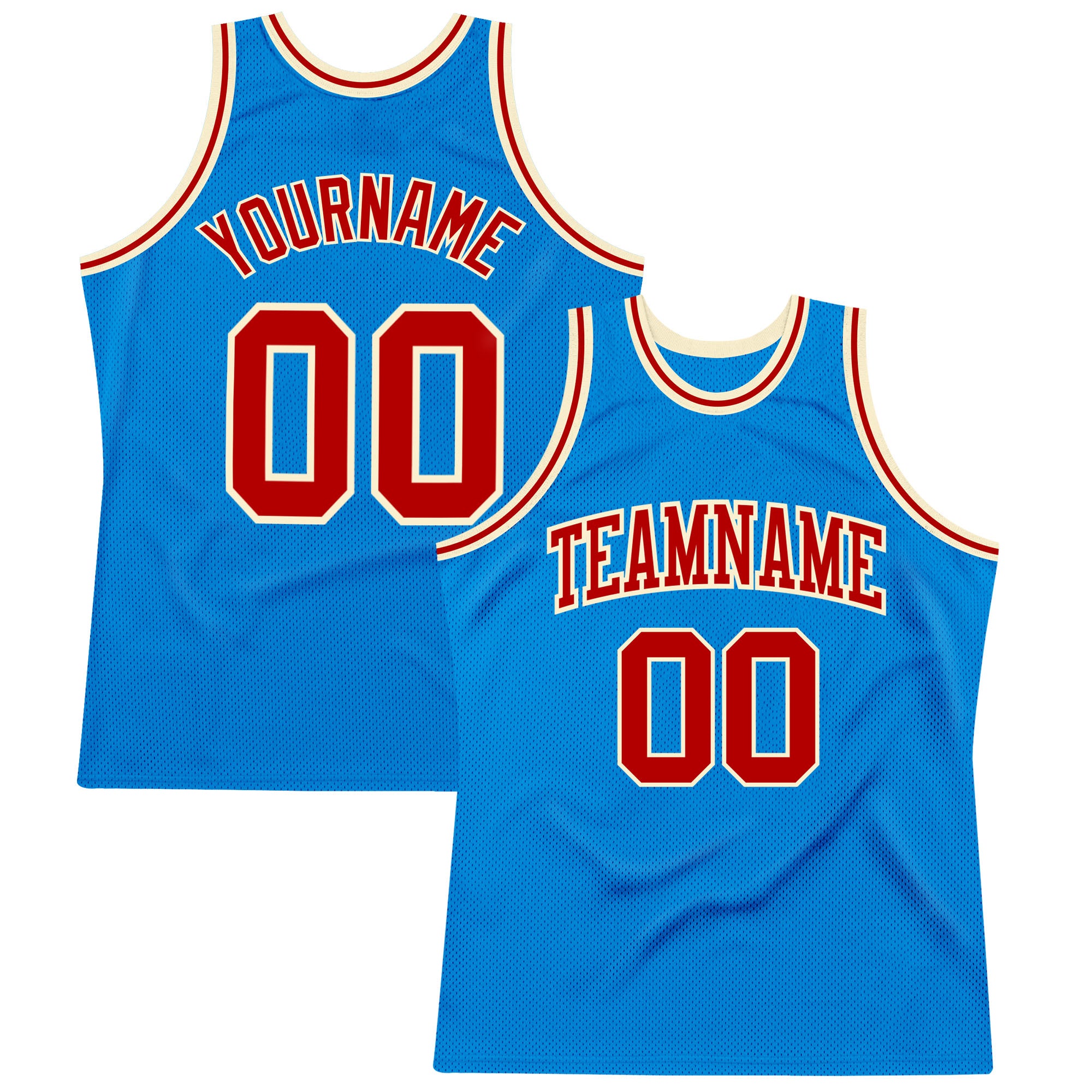Custom Blue Red Cream Basketball Jersey for Authentic Throwback Style Custom Blue Red-Cream Authentic Throwback Basketball