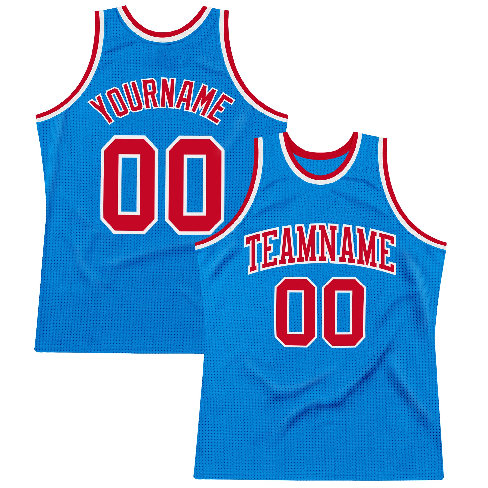 Custom Authentic Throwback Basketball Jersey - Blue Red White Design Custom Blue Red-White Authentic Throwback Basketball