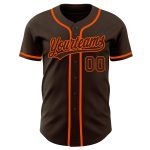 Custom Brown-Orange Authentic Baseball Jersey - Personalized Sports Apparel Custom Brown Brown-Orange Authentic Baseball