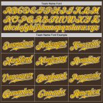 Custom Brown Gold White Authentic Fade Baseball Jersey for Fashion Enthusiasts Custom Brown Gold-White Authentic Fade Fashion