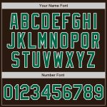 Custom Brown Green White Varsity Letterman Bomber Jacket Full-Snap Custom Brown Kelly Green-White Bomber Full-Snap Varsity