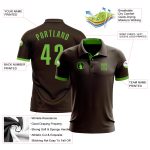 Custom Performance Golf Polo Shirt in Brown and Neon Green Custom Brown Neon Green Performance Golf Polo Shirt
