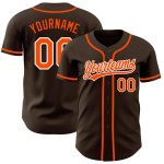 Custom Brown Orange White Baseball Jersey - Authentic Design for Fans Custom Brown Orange-White Authentic Baseball Jersey