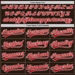 Custom Red White Brown Baseball Jersey - Authentic Style 8815 Custom Brown Red-White Authentic Baseball Jersey Style 8815