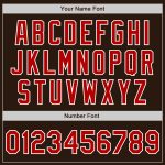 Custom Red White Brown Baseball Jersey - Authentic Style 8815 Custom Brown Red-White Authentic Baseball Jersey Style 8815