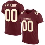 Custom Burgundy Cream Mesh Football Jersey - Authentic Team Gear Custom Burgundy Cream Mesh Authentic Football Jersey