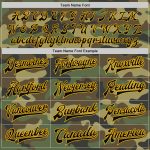 Black-Gold Camo Varsity Letterman Jacket for Service - Custom Full-Snap Bomber Custom Camo Black-Gold Bomber Full-Snap Varsity