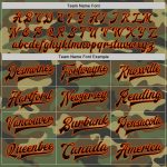 Custom Camo Black Orange Bomber Jacket Varsity Letterman Salute To Service Full-Snap Custom Camo Black-Orange Bomber Full-Snap