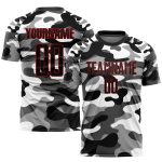 Custom Camo Soccer Jersey Black Red Sublimation Salute to Service Uniform Custom Camo Black-Red Sublimation Salute To Service